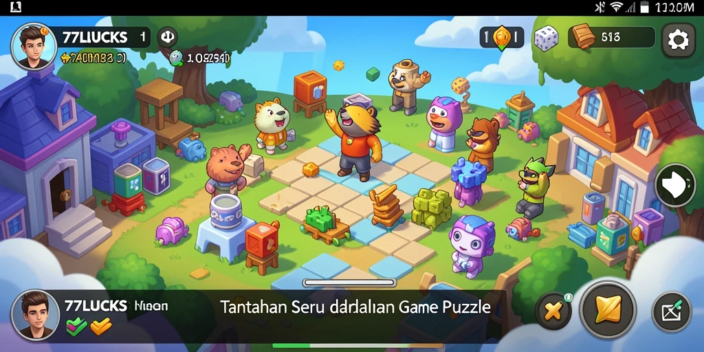 Tampilan gameplay 77LUCKS dengan teka-teki seru.