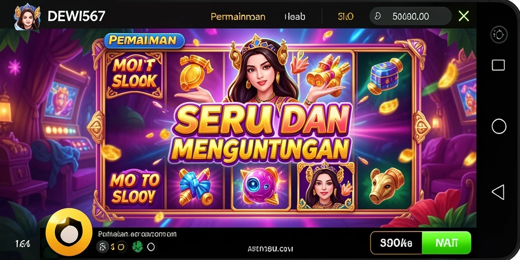 Tampilan gameplay menakjubkan dari DEWI567 yang penuh warna.