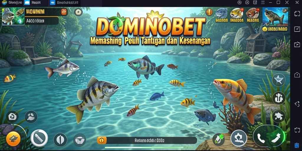 Tampilan gameplay <strong>DOMINOBET</strong> yang menampilkan pengalaman memancing seru.
