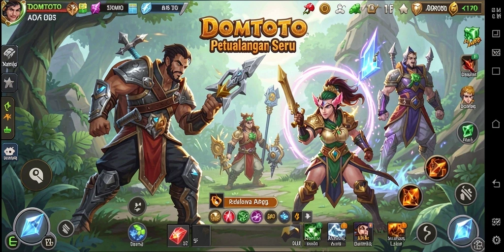 Tangkapan layar gameplay DOMTOTO dengan pertarungan mendebarkan di dunia ARPG.