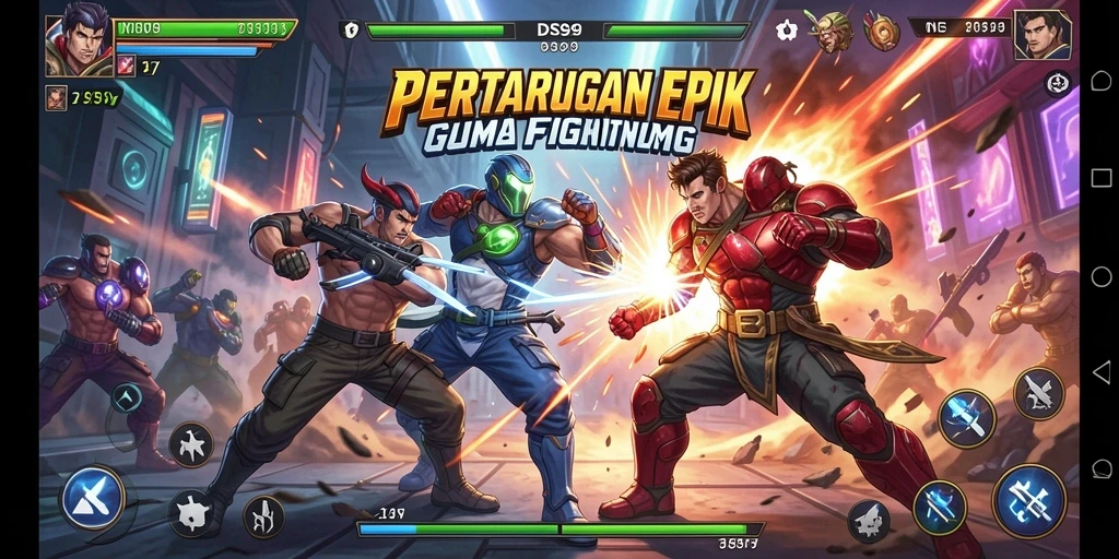Tangkapan layar dari gameplay DS99 yang menampilkan aksi pertarungan yang mendebarkan.