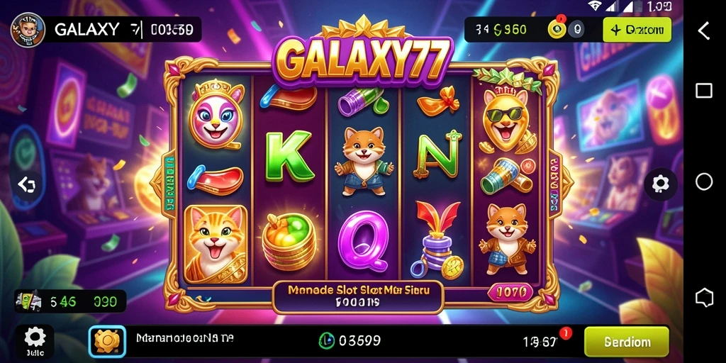 Tampilan utama gameplay GALAXY77 dengan simbol-simbol yang menarik.