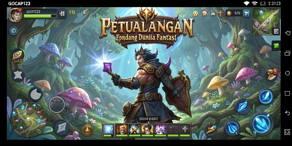 Gameplay GOCAP123 menampilkan pertarungan dan eksplorasi dunia RPG.