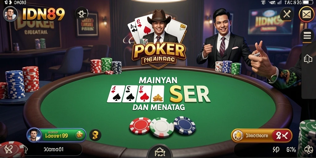 Tampilan gameplay seru di aplikasi IDN89 Poker.