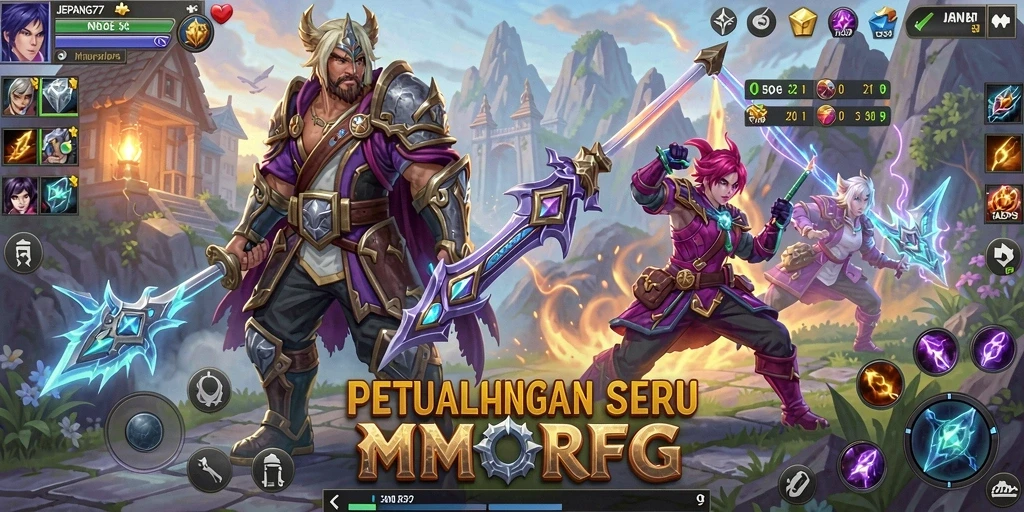 Tangkapan layar menunjukkan gameplay seru di <strong>JEPANG77</strong> dengan karakter dan monster yang mendebarkan.