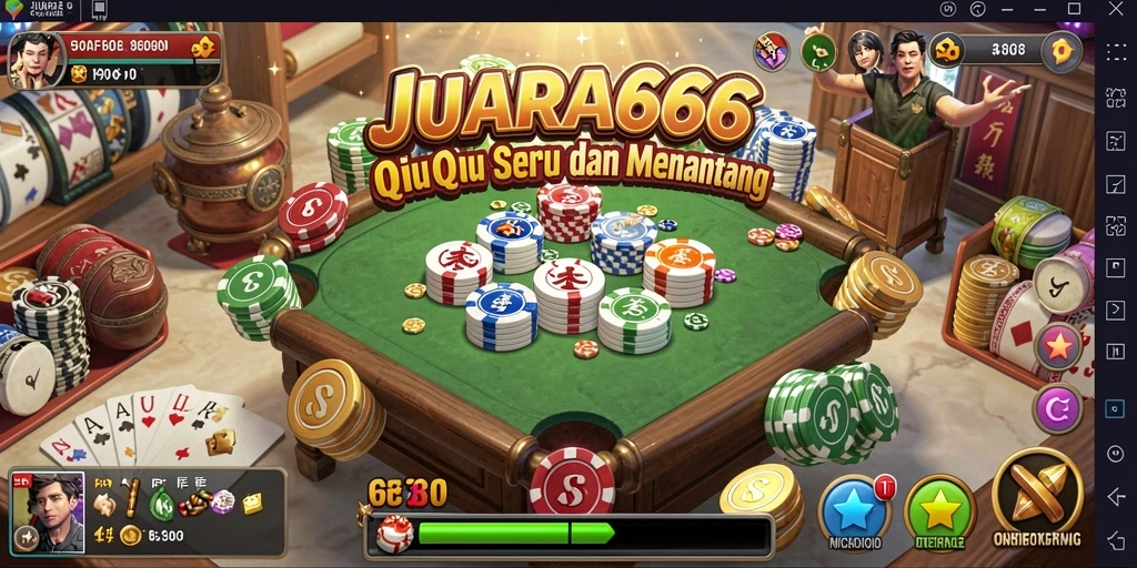 Tampilan gameplay menegangkan JUARA666 dalam QiuQiu.