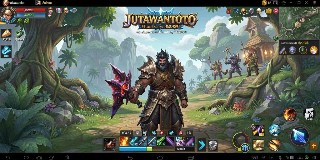 Tangkapan layar gameplay JUTAWANTOTO menunjukkan momen seru pertarungan melawan monster.