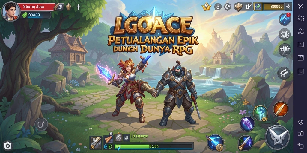 Gambar menampilkan aksi seru dalam gameplay RPG LGOACE.