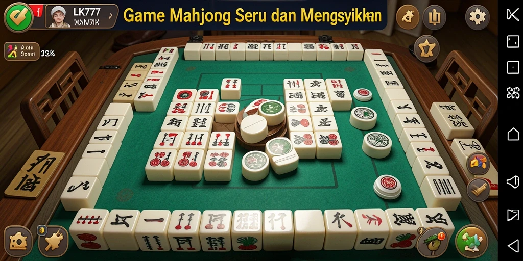 Screenshot game LK777 menampilkan gameplay Mahjong yang menarik.