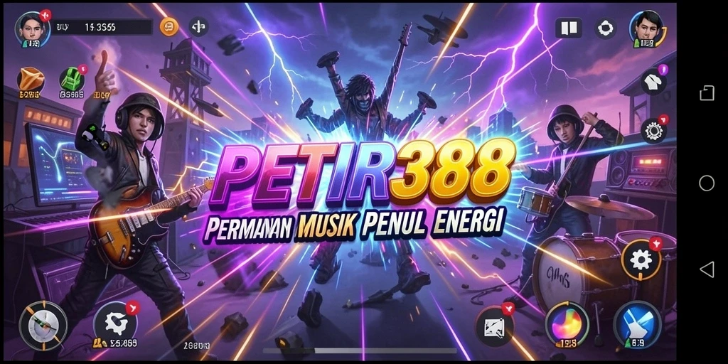 Tangkapan layar utama PETIR388 menampilkan serunya bermain musik secara interaktif.