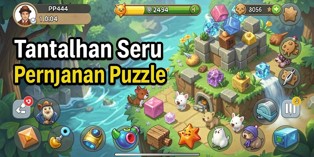 Screenshot gameplay PP444 menampilkan tantangan menarik dalam permainan Puzzle.