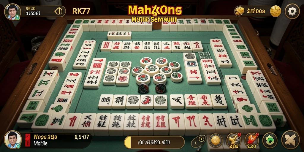 Tampilan gameplay Mahjong yang memukau di RK77.