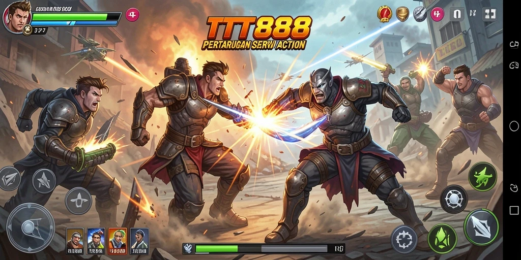 Tangkapan layar TTT888 menunjukkan aksi bertempur yang mendebarkan.