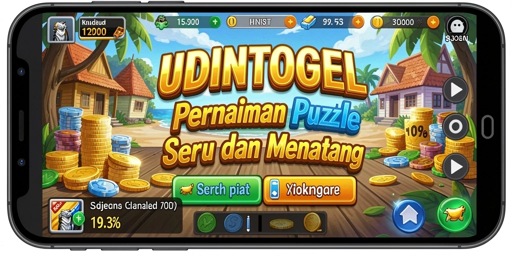 Tampilan gameplay UDINTOGEL yang menarik dan menantang.