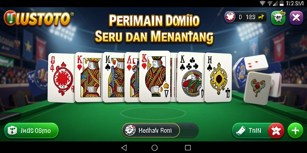 Tampilan gameplay seru dari UUSTOTO yang menantang pemain dalam permainan Domino.